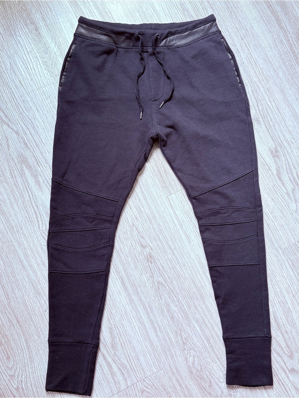 Zara Women's Black Ribbed-Knee Jogger Pants Size S